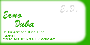 erno duba business card