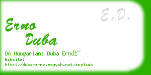 erno duba business card